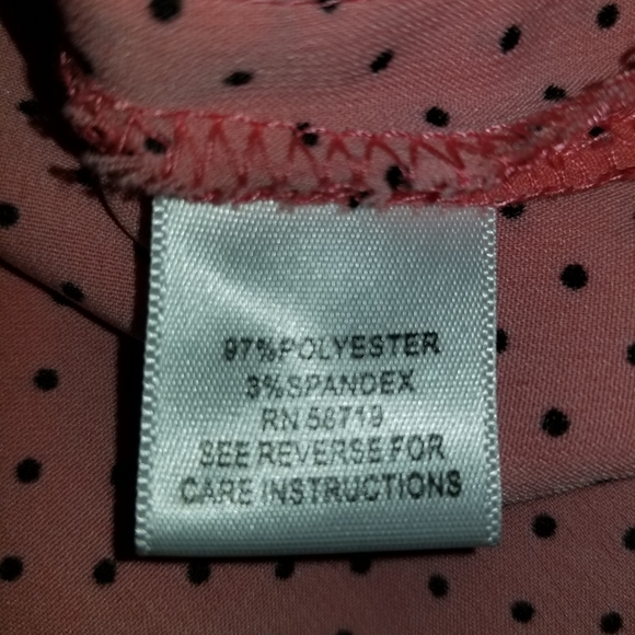 NWOT Studio Works PL Peach/Black LS blouse - Picture 8 of 9